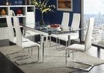 Rosalia 4 White Leatherette/Chrome Metal Side Chairs