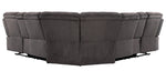 Rosnay 3-Pc Gray Fabric Manual Recliner Sectional Sofa