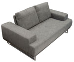 Russo Space Grey Fabric Loveseat with Adjustable Back