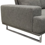 Russo Space Grey Fabric Loveseat with Adjustable Back