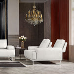 Russo White Air Leather Loveseat with Adjustable Backs