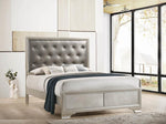 Salford Charcoal Grey/Metallic Sterling Wood King Bed