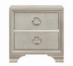 Salford Metallic Sterling Wood 2-Drawer Nightstand