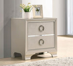 Salford Metallic Sterling Wood 2-Drawer Nightstand