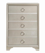 Salford Metallic Sterling Wood 5-Drawer Chest