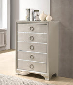 Salford Metallic Sterling Wood 5-Drawer Chest