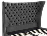 Sassy Grey Velvet Queen Platform Bed