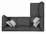 Serene 4-Pc Charcoal Linen Blend Modular Sectional Sofa