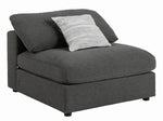 Serene 4-Pc Charcoal Linen Blend Modular Sectional Sofa