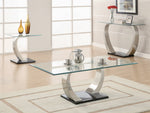 Shearwater Clear Glass/Satin Finish End Table