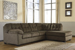 Accrington 2-Pc Earth Fabric RAF Sectional Sofa with Sleeper