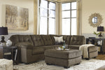 Accrington 2-Pc Earth Fabric RAF Sectional Sofa with Sleeper