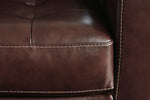 Altonbury Walnut Leather 2-Seat Sofa