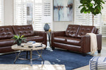 Altonbury Walnut Leather Loveseat