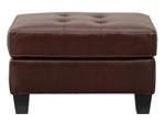 Altonbury Walnut Leather Ottoman