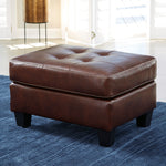 Altonbury Walnut Leather Ottoman