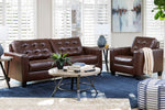 Altonbury Walnut Leather Queen Sofa Sleeper