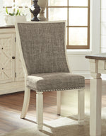 Bolanburg 2 Brown Fabric/Antique White Wood Side Chairs