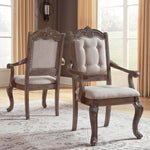 Charmond 2 Beige Fabric/Wood Arm Chairs