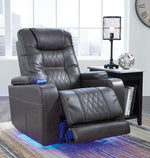 Composer Gray Faux Leather Power Recliner