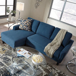 Jarreau Blue Fabric LAF Sectional Sofa Sleeper