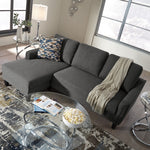 Jarreau Gray Fabric LAF Sectional Sofa Sleeper