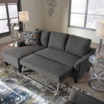 Jarreau Gray Fabric LAF Sectional Sofa Sleeper