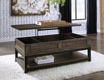 Johurst Grayish Brown Lift-Top Coffee Table