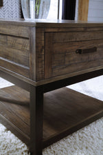 Johurst Grayish Brown Wood End Table