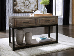 Johurst Grayish Brown Wood Sofa Table