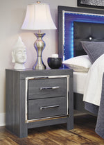 Lodanna Gray Wood 2-Drawer Nightstand