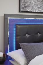 Lodanna Gray Wood King Panel Bed with LED