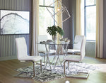 Madanere Clear Glass/Chrome Metal Dining Table