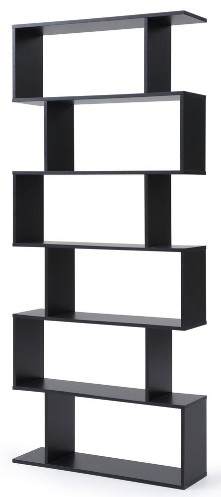 Luke Black Wood Staggered Bookcase