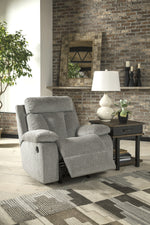 Mitchiner Fog Fabric Manual Rocker Recliner