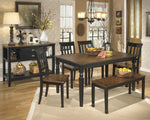 Owingsville Brown/Black Wood Large Dining Bench