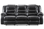 Vacherie Black Manual Recliner Sofa