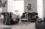 Vacherie Black Manual Recliner Sofa