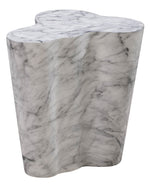 Slab White Marble Finish Concrete Short Side Table