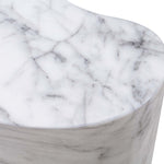 Slab White Marble Finish Concrete Tall Side Table