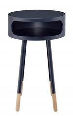 Sonria Black Wood/Metal Round Side Table