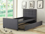 Susanna Dark Gray Fabric Twin Bed with Trundle