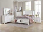 Tamsin White Metallic Finish Wood Nightstand