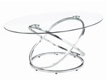 Taya 3-Pc Clear Glass/Chrome Metal Coffee Table Set