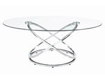 Taya 3-Pc Clear Glass/Chrome Metal Coffee Table Set