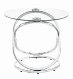 Taya 3-Pc Clear Glass/Chrome Metal Coffee Table Set