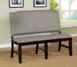 Teagan Dark Walnut/Dark Gray Fabric/Wood Bench