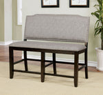 Teagan Dark Walnut/Gray Counter Height Bench