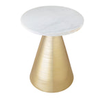 Tempo White Marble/Gold Metal Side Table