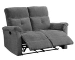 Treyton Gray Chenille Manual Recliner Loveseat